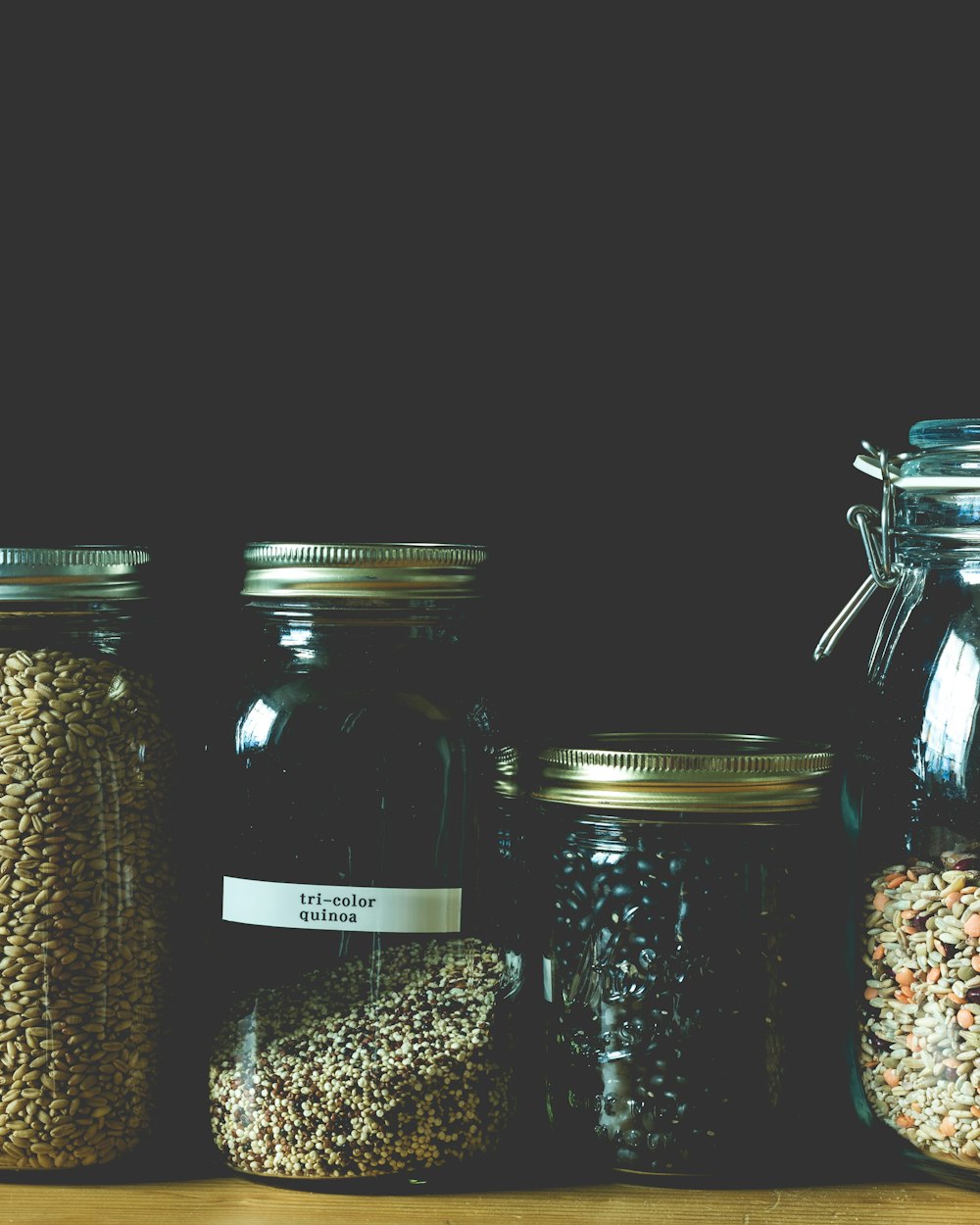 Neatly organized pantry jars and containers