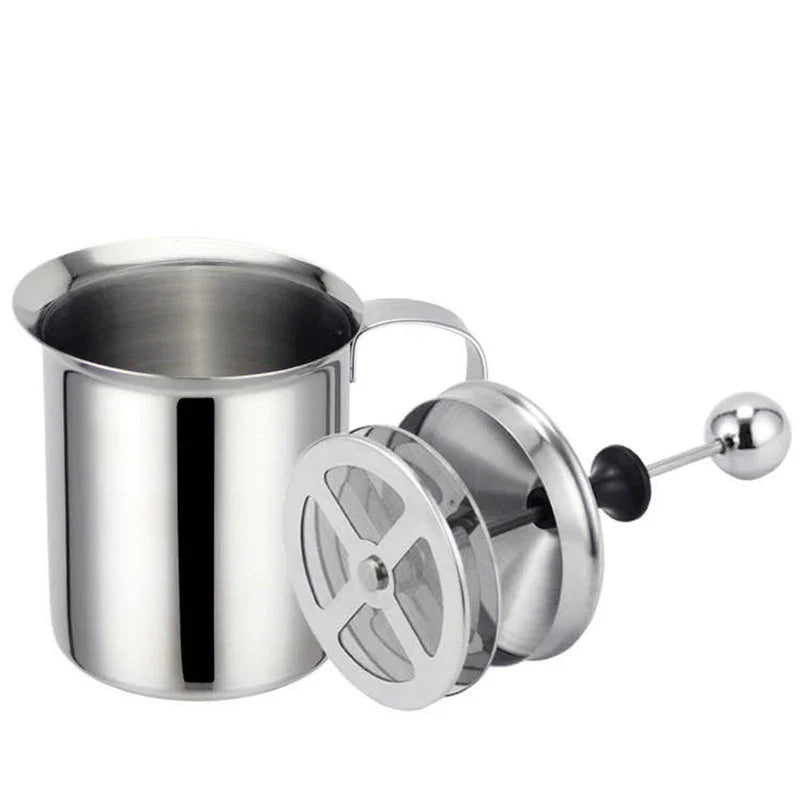 Milk Frothers Stainless Double Mesh Milk Creamer Milk Foam for Coffee Milk Egg Beater Kitchen Tool Coffee Mixer Frother 400ML