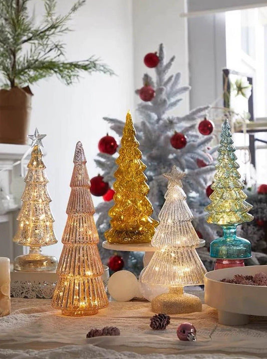 Sparkling Christmas Tree Led Light, Elegant Table Setting & Tablescape Decor Centerpiece