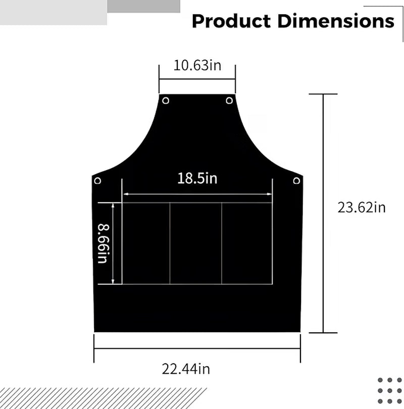 Cross-Back Adjustable Apron, Waterproof TPU Polyester Work Apron with 3 Pockets for Kitchen, Salon & Art