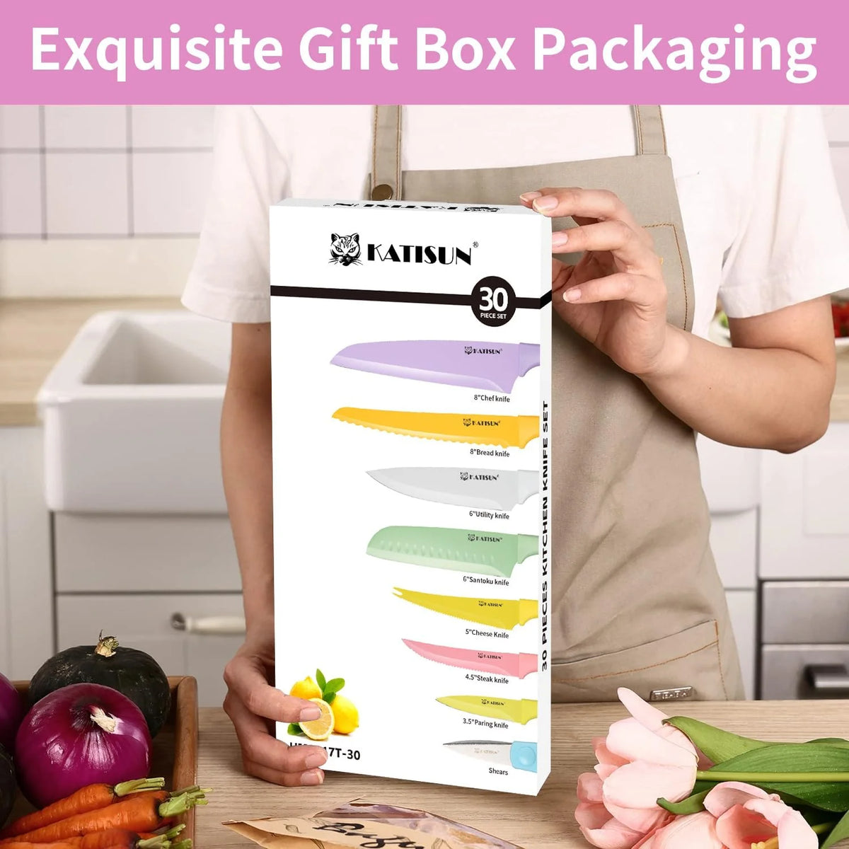 30 Piece Knife Set with Kitchen Cutting Board
