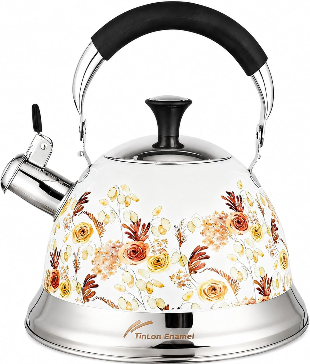 Tea Kettle, 3.1QT Floral Whistling Tea Kettle for Stovetop