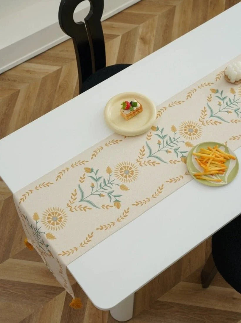 French Style Floral Table Runner