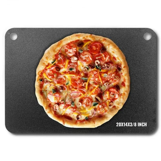 Pizza Steel, 20' X 14' X 3/8' Pizza Steel Plate for Oven, Pre-Seasoned Carbon Steel Pizza Baking Stone with 20X Higher Conductivity, Heavy Duty Rustproof Pizza Pan for Outdoor Grill, Indoor Oven