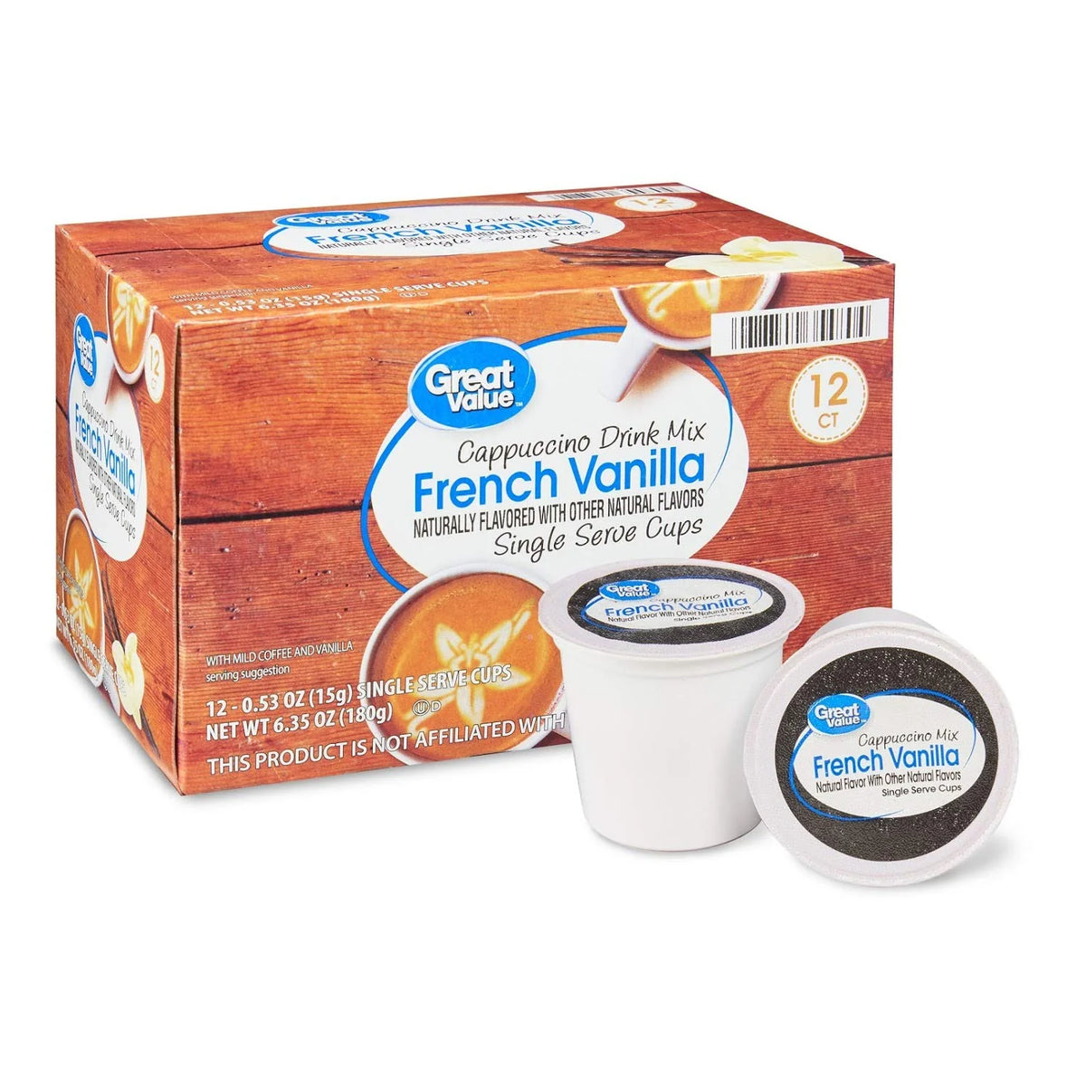 Great Value French Vanilla Cappuccino Single Serve Pods, 12-Count, 4-Pack