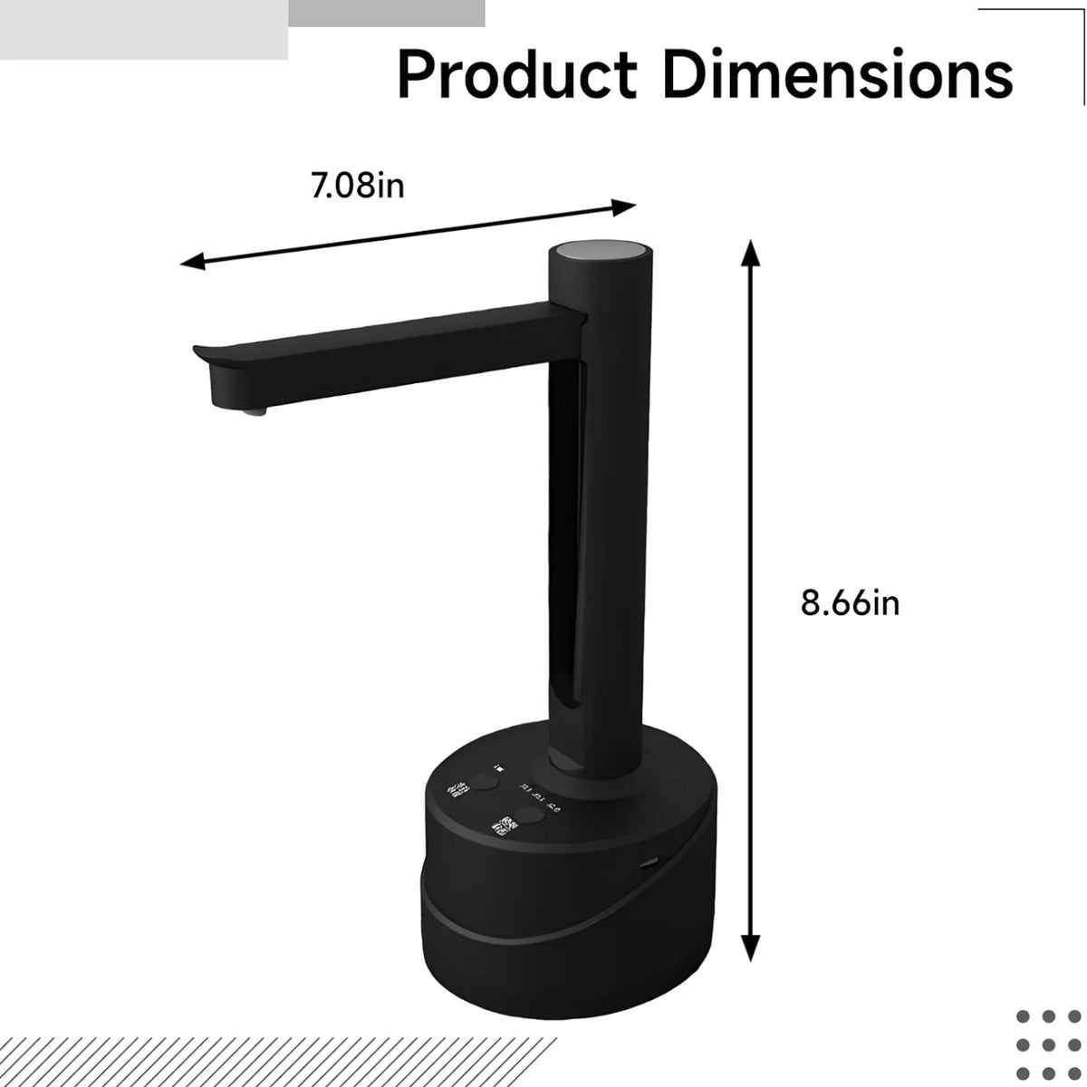 Foldable Electric Water Bottle Pump, USB Rechargeable Automatic Dispenser with 3 Settings