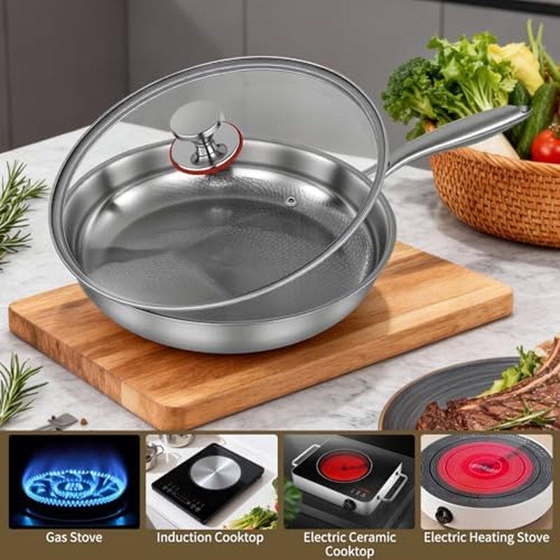 Gugxiom 10.2In Titanium Hammered Pan Pro for Cooking (26Cm/10.2In)