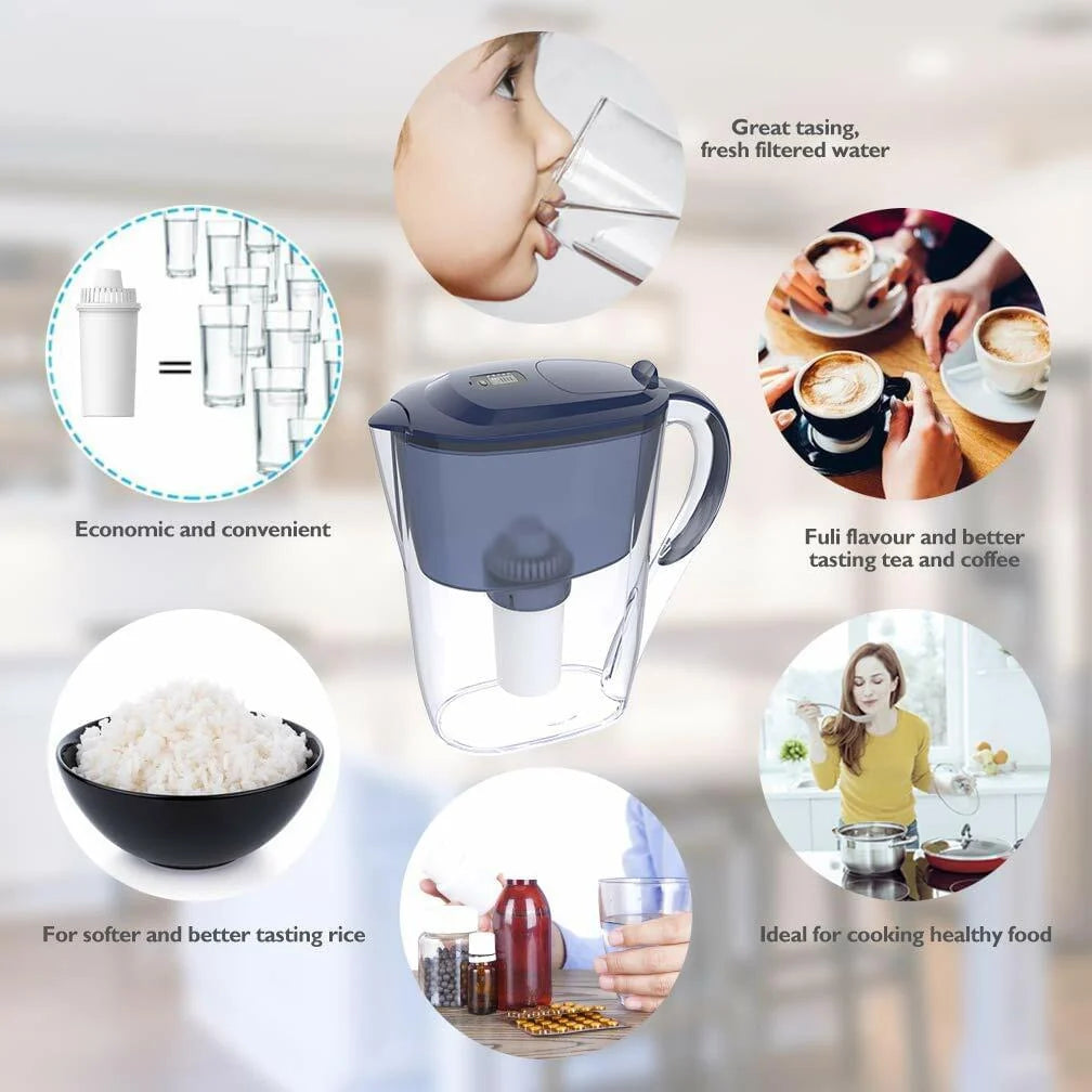 Dp06Water Filter Jug Water Pitcher Purifier Cartridge Electronic Indicator 10Cup
