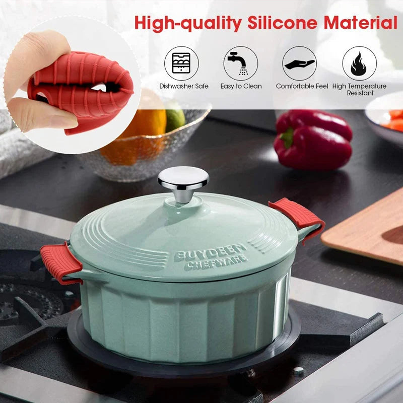 1 Set of 3Pcs,Silicone Hot Handle Holder, Heat Resistant Potholder Cookware Handle Cast Iron Skillets Handles Grip Covers for Cast Iron Skillet