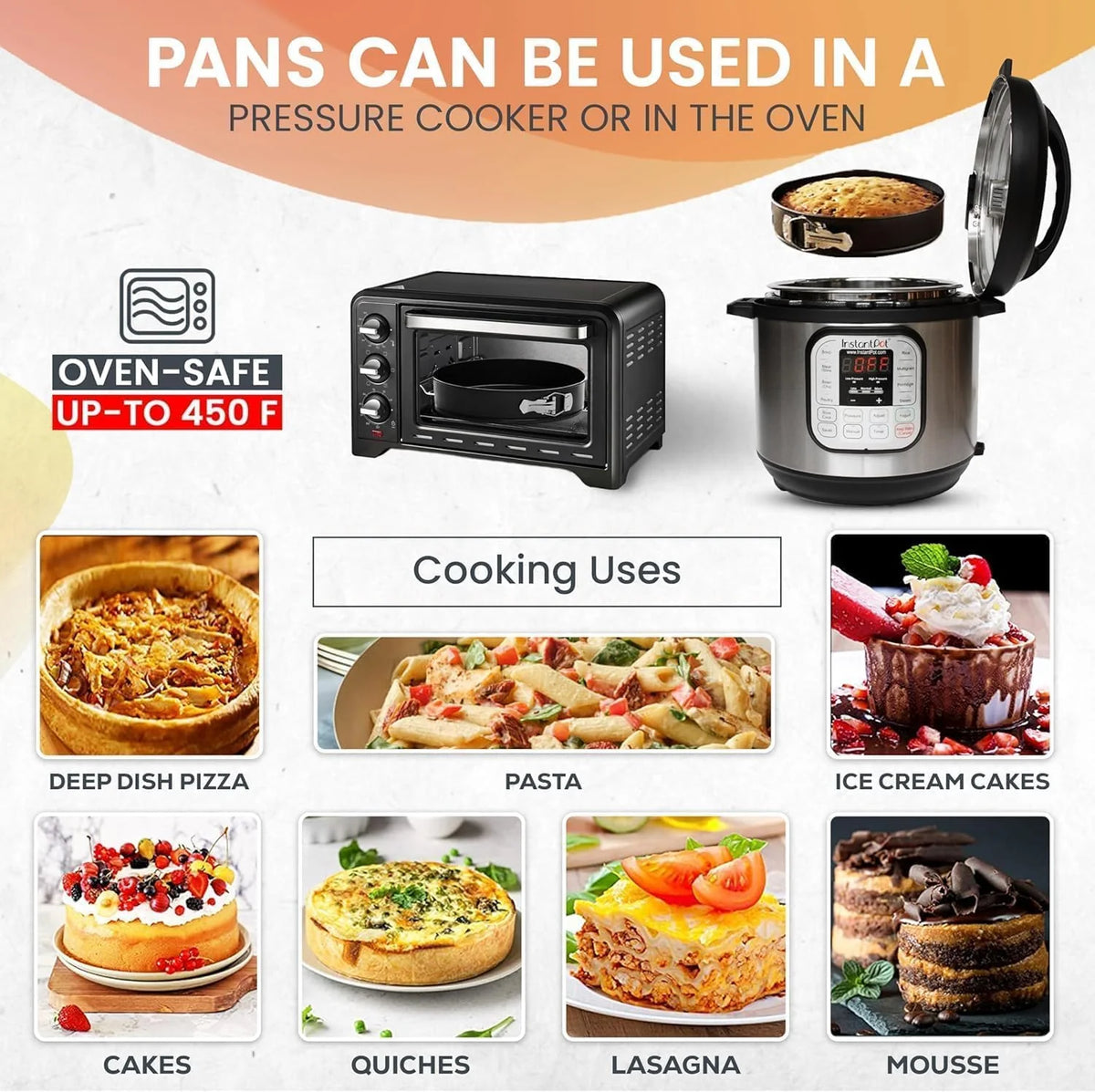 100Pcs Cake Pan Sets for Baking + Cake Decorating Supplies: 3 Non-Stick Springform Pans Set (4, 7, 9 Inches), Icing Tips, Cake Leveler – Multi-Functional Leak-Proof Cheesecake Pan & Ebook