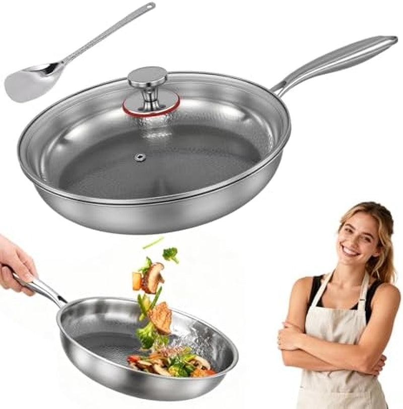 Gugxiom 10.2In Titanium Hammered Pan Pro for Cooking (26Cm/10.2In)