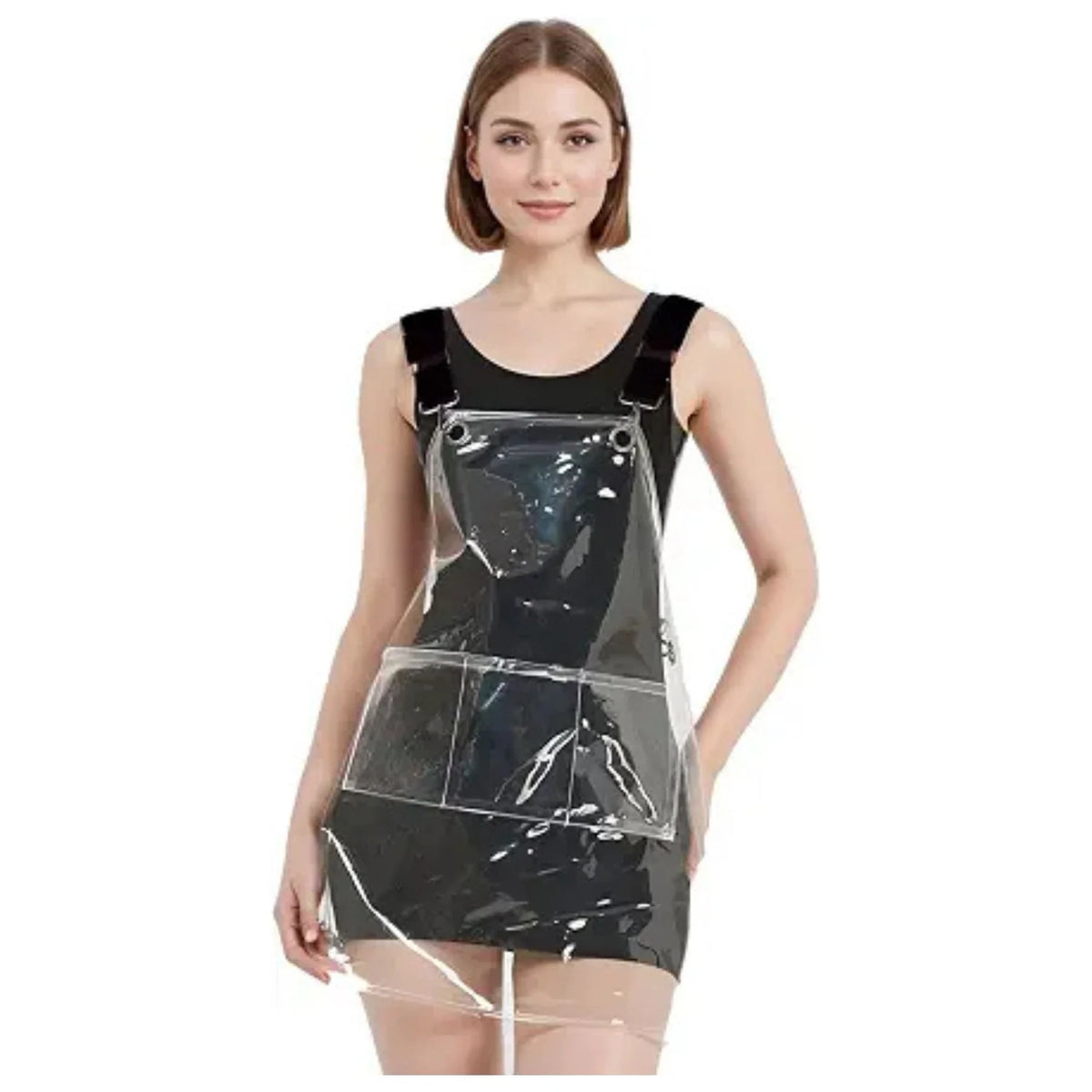Cross-Back Adjustable Apron, Waterproof TPU Polyester Work Apron with 3 Pockets for Kitchen, Salon & Art