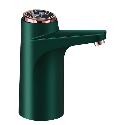 Electric Water Bottle Pump, Dual Button Automatic Water Dispenser, USB Rechargeable, Green